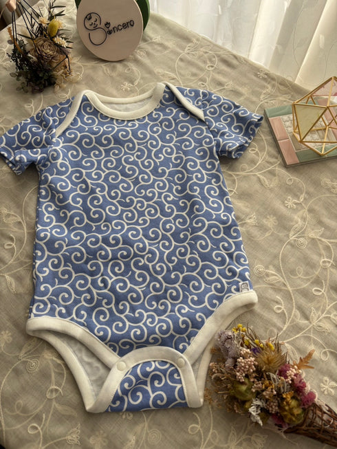 お着替え楽ちんロンパース 半袖 size80 唐草模様