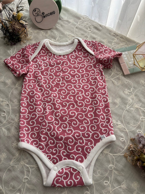 お着替え楽ちんロンパース 半袖 size80 唐草模様