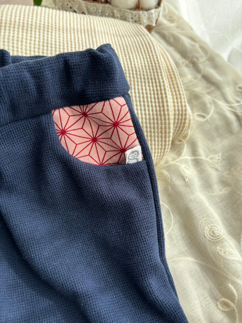 和柄ポケットのネイビーパンツsize100