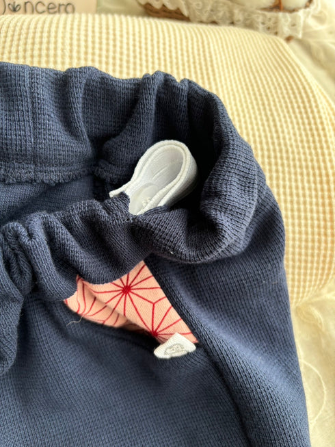 和柄ポケットのネイビーパンツsize100