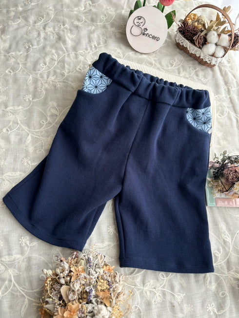 和柄ポケットのネイビーパンツsize100