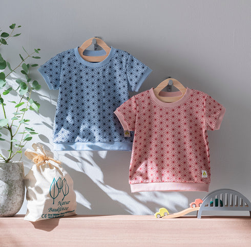 Kids 和ニットTシャツ 麻の葉模様(全2色)S・M(+¥100)・L(+¥200)