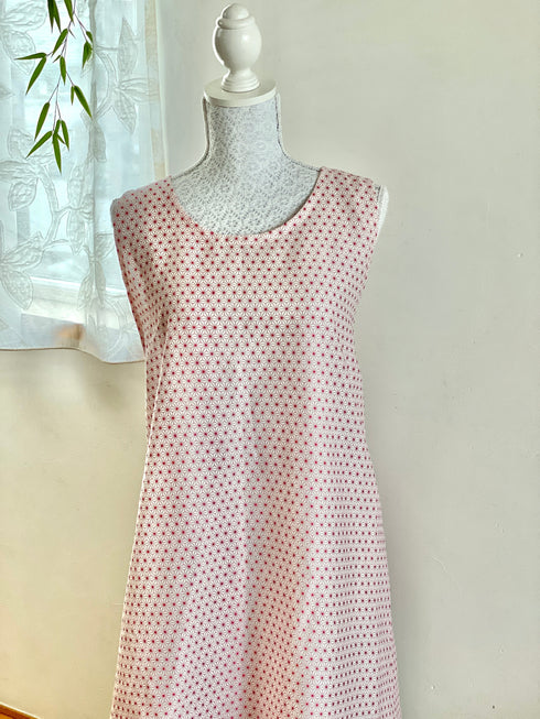 和柄リネン麻の葉模様(全2色)