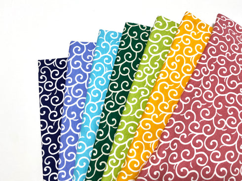 和柄ニット生地 唐草模様 常盤色 訳ありお買い得品