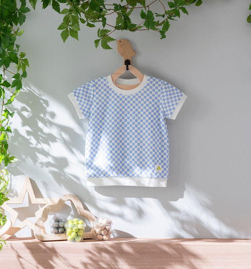 Kids 和ニットTシャツ 市松模様(全6色)S・M(+¥100)・L(+¥200)