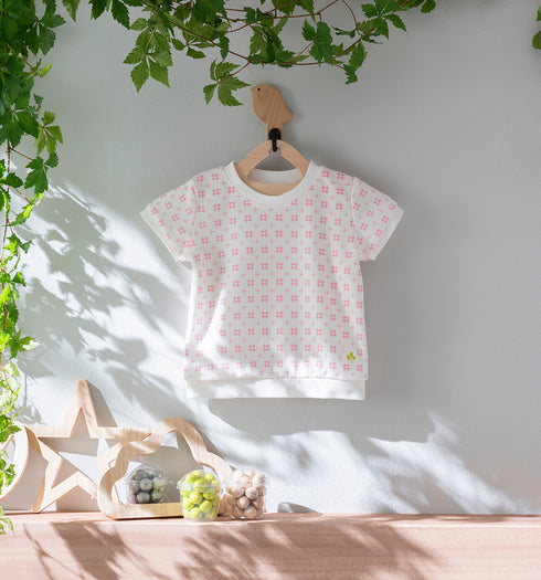 Kids 和ニットTシャツ 井桁模様(全3色)S・M(+¥100)・L(+¥200)