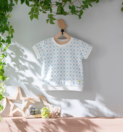 Kids 和ニットTシャツ 井桁模様(全3色)S・M(+¥100)・L(+¥200)