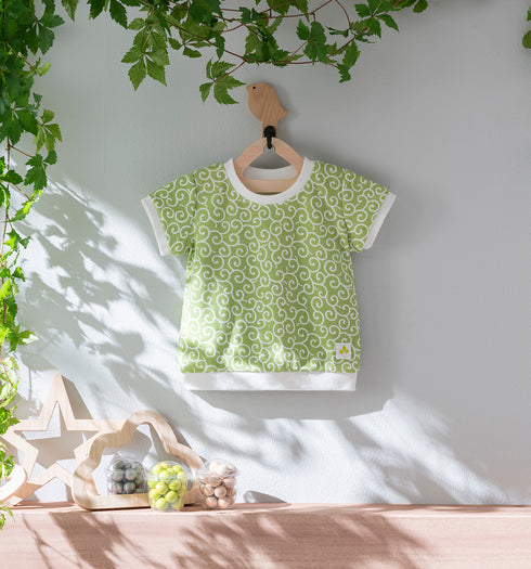 Kids 和ニットTシャツ 唐草模様(全7色)S・M(+¥100)・L(+¥200)