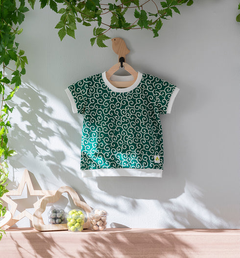 Kids 和ニットTシャツ 唐草模様(全7色)S・M(+¥100)・L(+¥200)