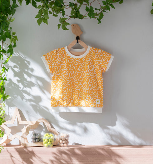 Kids 和ニットTシャツ 唐草模様(全7色)S・M(+¥100)・L(+¥200)