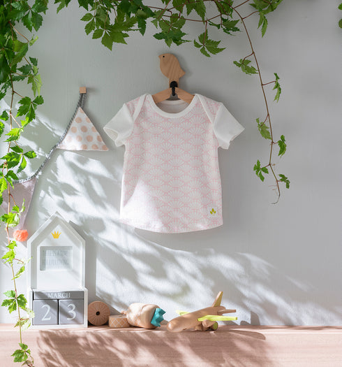 Baby 和ニットTシャツ 扇模様(全6色)