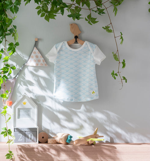 Baby 和ニットTシャツ 扇模様(全6色)