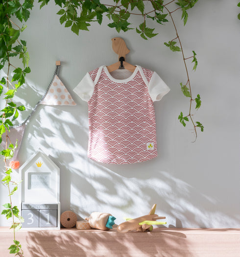 Baby 和ニットTシャツ 青海波模様(全6色)