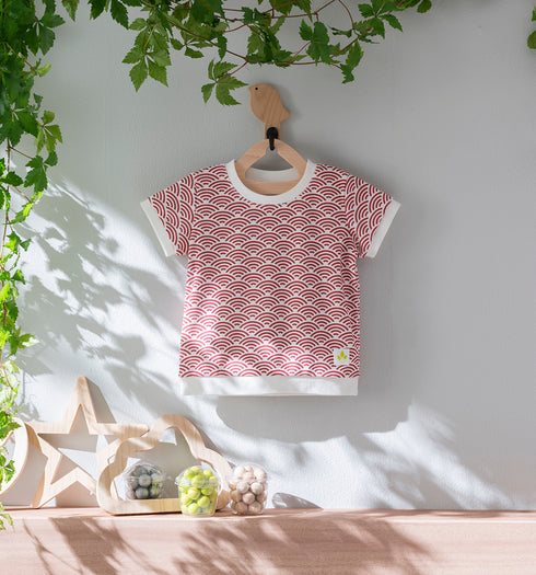 Kids和ニットTシャツ 青海波模様(全6色)S・M(+¥100)・L(+¥200)