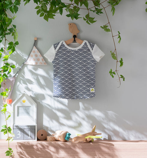 Baby 和ニットTシャツ 青海波模様(全6色)