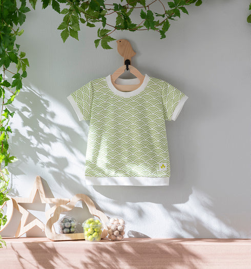 Kids和ニットTシャツ 青海波模様(全6色)S・M(+¥100)・L(+¥200)