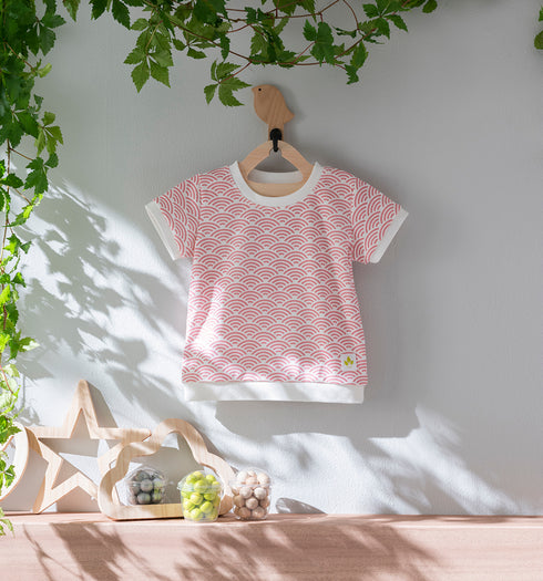 Kids和ニットTシャツ 青海波模様(全6色)S・M(+¥100)・L(+¥200)