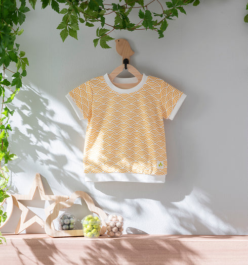 Kids和ニットTシャツ 青海波模様(全6色)S・M(+¥100)・L(+¥200)