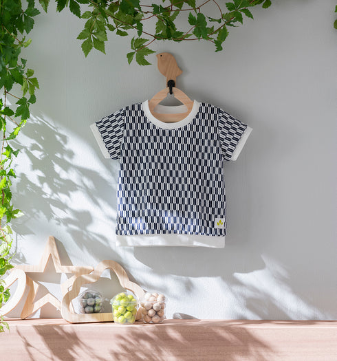 Kids 和ニットTシャツ 矢絣模様(全4色)S・M(+¥100)・L(+¥200)