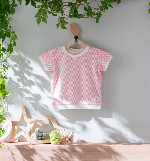 Kids 和ニットTシャツ 矢絣模様(全4色)S・M(+¥100)・L(+¥200)