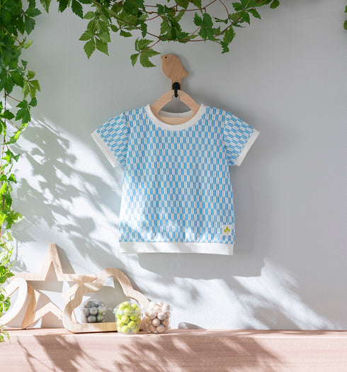 Kids 和ニットTシャツ 矢絣模様(全4色)S・M(+¥100)・L(+¥200)